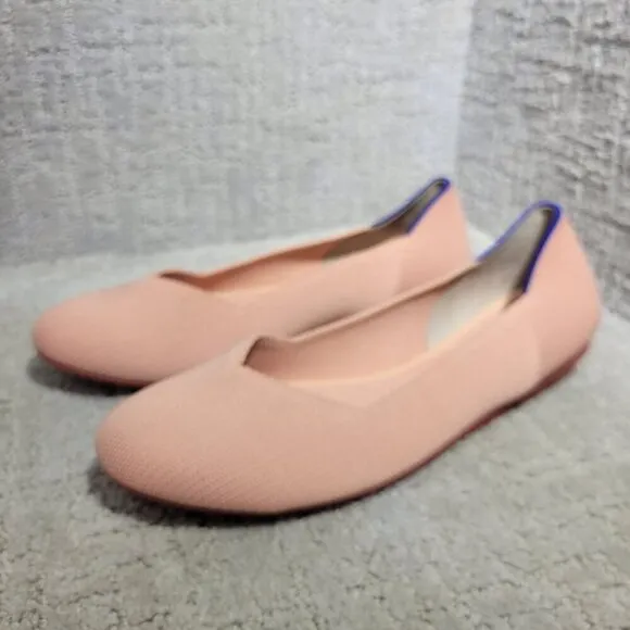 Rothy's The Flat Coral Pink Round Toe Slip On Flat Shoes Women's Size 10, 10.5