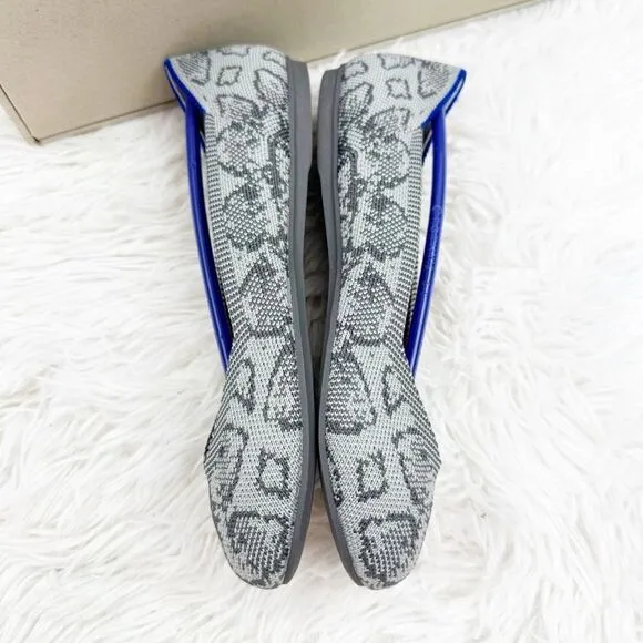 Rothy’s The Flat Grey Stone Snakeskin Retired Print Ballet Shoes