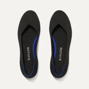 Rothy's The Flat in Black Solid Ballet Shoe Size 8.5 New in Box