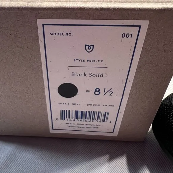 Rothy's The Flat in Black Solid Ballet Shoe Size 8.5 New in Box
