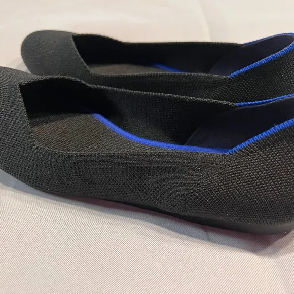 Rothy's The Flat in Black Solid Ballet Shoe Size 8.5 New in Box