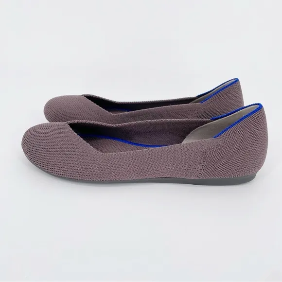 Rothy's The Flat in Mink Brown Earth Tone Round Toe Shoes Knit Ballet Women's