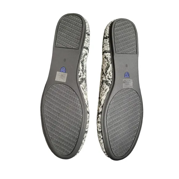 Rothy's the Flat in Python Shoe in Black Cream Grey, Sz 8 -- NWT/NIB