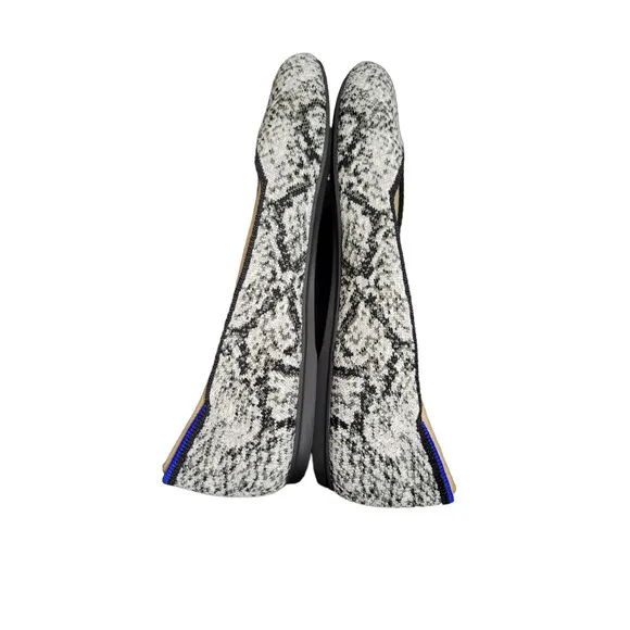 Rothy's the Flat in Python Shoe in Black Cream Grey, Sz 8 -- NWT/NIB