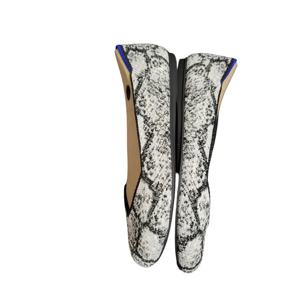 Rothy's the Flat in Python Shoe in Black Cream Grey, Sz 8 -- NWT/NIB