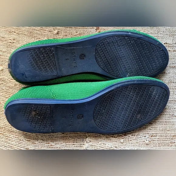 Rothy’s The Flat Jelly Bean Green RARE Women’s Shoes