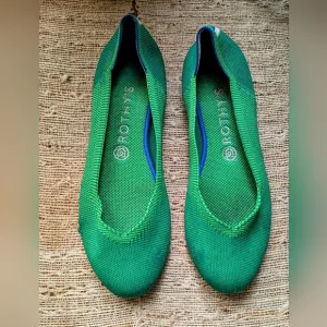 Rothy’s The Flat Jelly Bean Green RARE Women’s Shoes