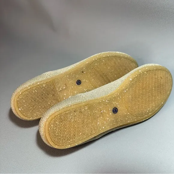Rothy's The Flat Light Gold Metallic Round Toe Slip-On Ballet Flats NWOT 8.5