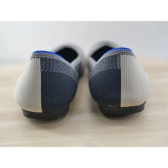 ROTHYS THE FLAT Retired BUFFALO PLAID Round Cap Toe Black White Shoes Womens 6.5