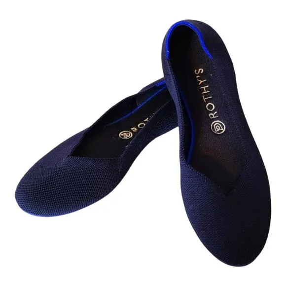 Rothys The Flat Retired Maritime Navy Blue 9.5