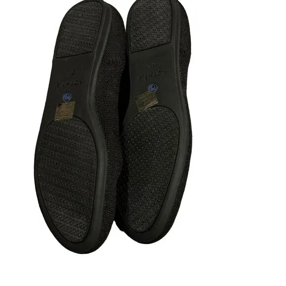 Rothy's The Flat Round Toe Bellet Flats Shoes  Black Size 6.5 NWOT