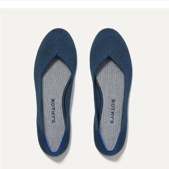 Rothy's The Flat Round Toe Deep Ocean Tortoise Shoes Women's 9.5