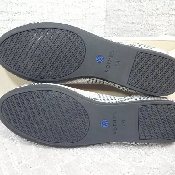 Rothy's The Flat Women's Size 7.5 US Gray Glen Plaid Slip on Ballet Flat Shoes