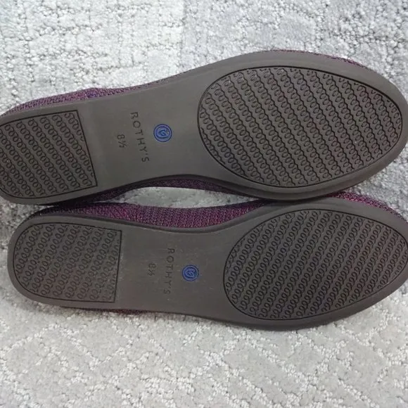 Rothys The Flat Women's Size 8.5 US Berry Lattice Round Toe Slip on Shoes