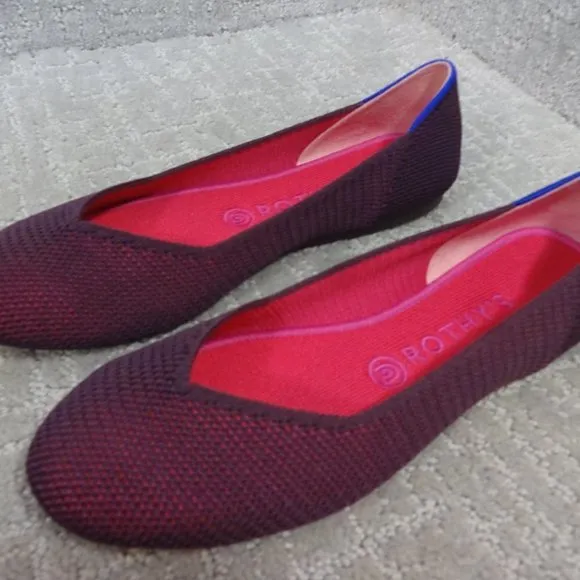 Rothys The Flat Women's Size 8.5 US Berry Lattice Round Toe Slip on Shoes
