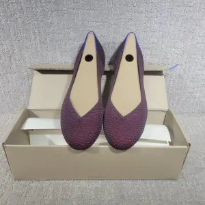 Rothy's The Flat Women's Size US 8.5 Berry Lattice Red Slip On Ballet Shoes