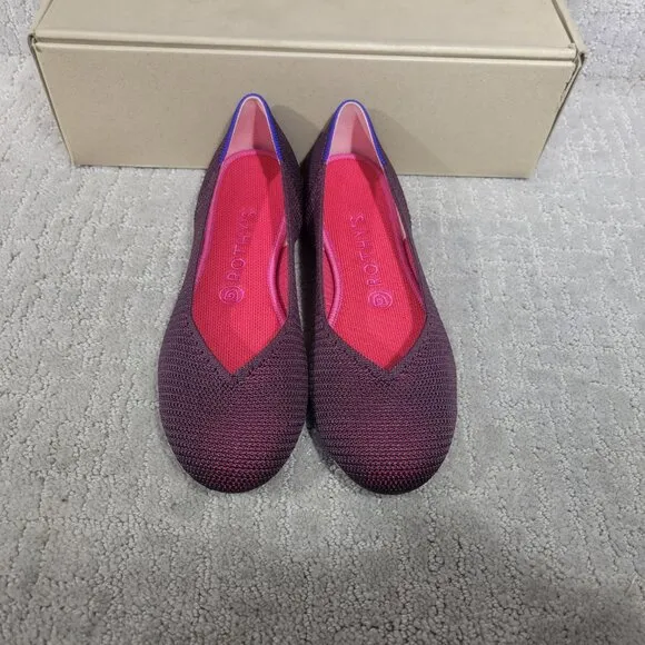 Rothy's The Flat Women's Size US 8.5 Berry Lattice Red Slip On Ballet Shoes