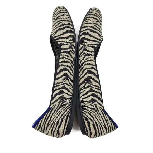 Rothy's The Flat Zebra Print Womens 10.5 Shoes Ballet Retired