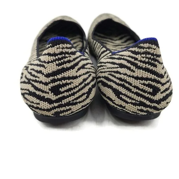 Rothy's The Flat Zebra Print Womens 10.5 Shoes Ballet Retired