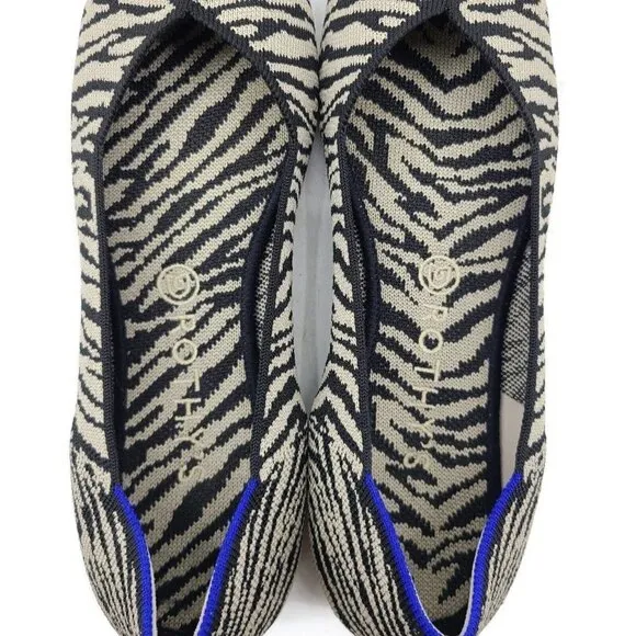 Rothy's The Flat Zebra Print Womens 10.5 Shoes Ballet Retired