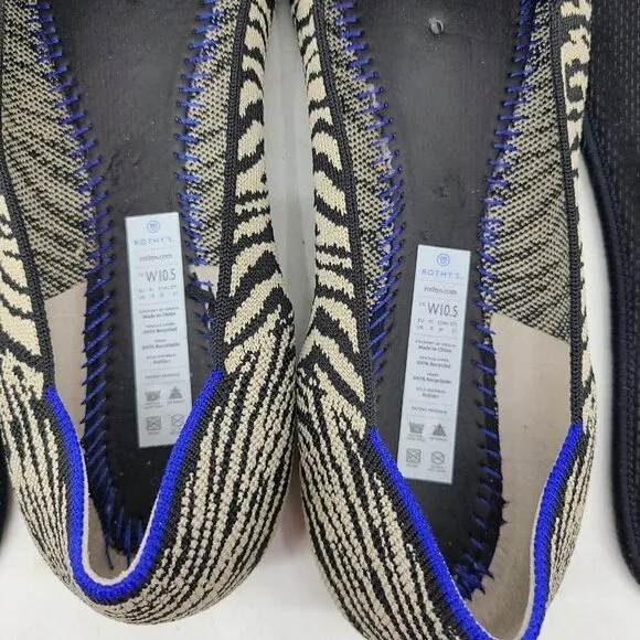 Rothy's The Flat Zebra Print Womens 10.5 Shoes Ballet Retired