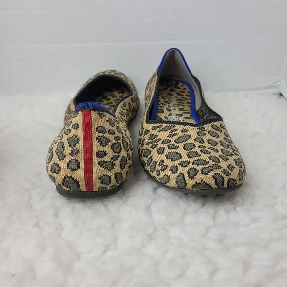Rothy's The Flat Rounded Toe Womens Size 10.5 Leopard Cheetah Women's Shoes