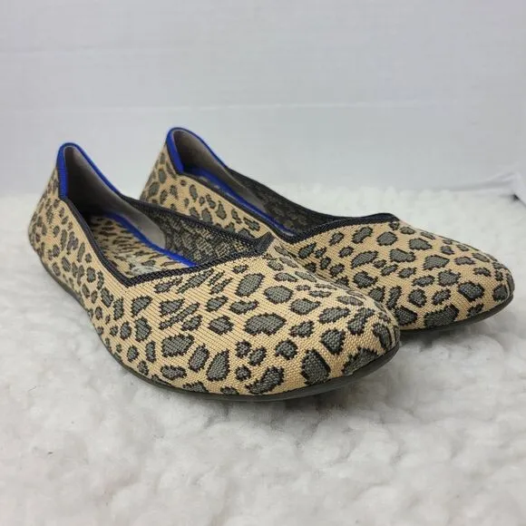 Rothy's The Flat Rounded Toe Womens Size 10.5 Leopard Cheetah Women's Shoes