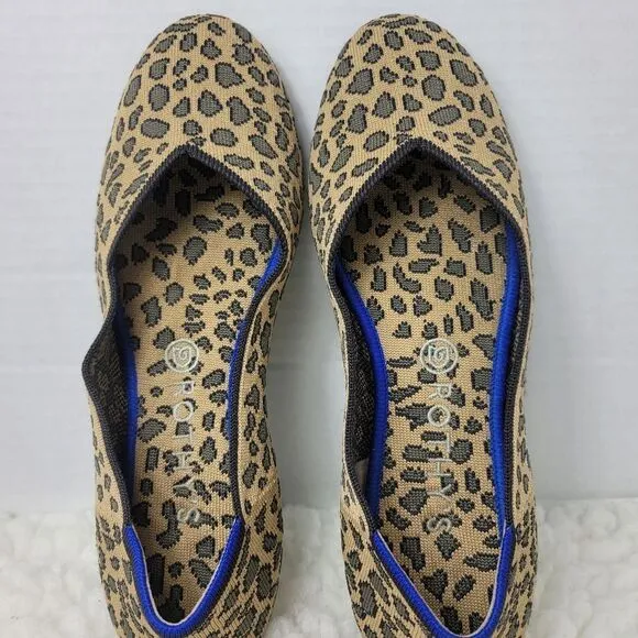 Rothy's The Flat Rounded Toe Womens Size 10.5 Leopard Cheetah Women's Shoes