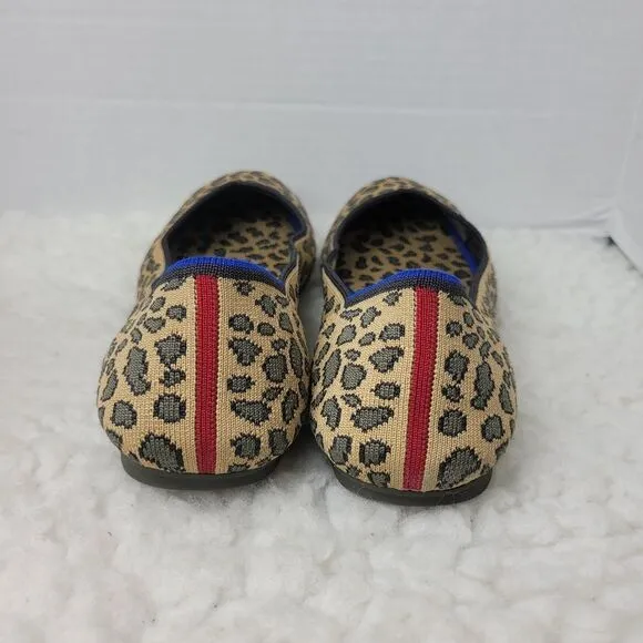 Rothy's The Flat Rounded Toe Womens Size 10.5 Leopard Cheetah Women's Shoes