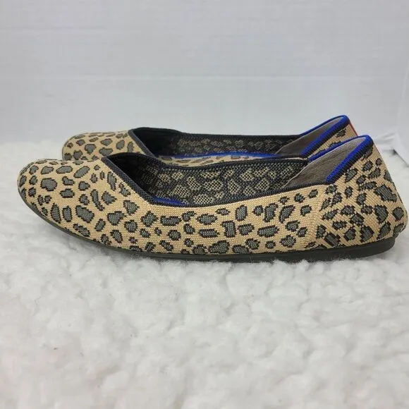 Rothy's The Flat Rounded Toe Womens Size 10.5 Leopard Cheetah Women's Shoes