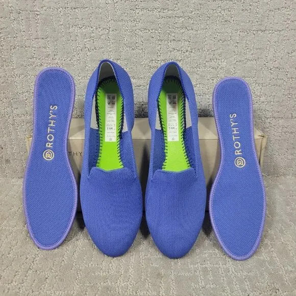 Rothy's The Loafer Blue Cornflower Round Toe Slip on Shoes Womens Multiple Sizes