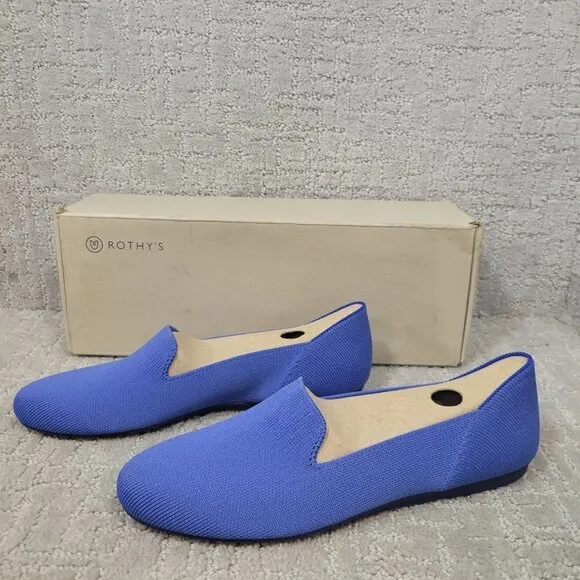 Rothy's The Loafer Blue Cornflower Round Toe Slip on Shoes Womens Multiple Sizes