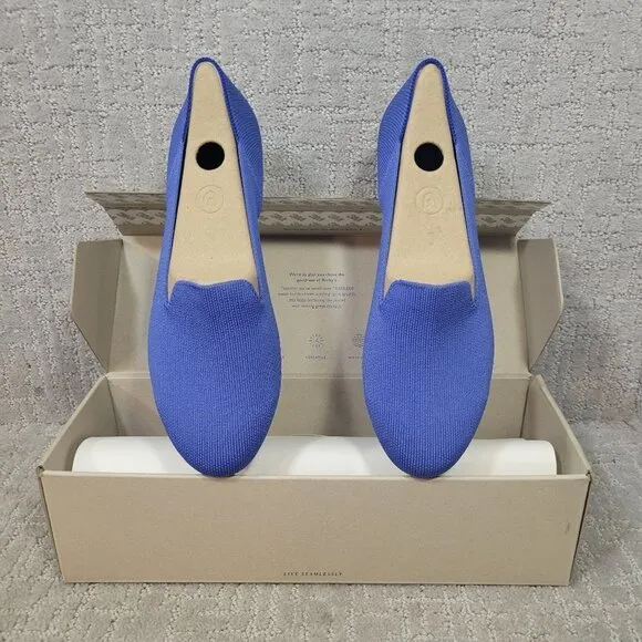 Rothy's The Loafer Blue Cornflower Round Toe Slip on Shoes Womens Multiple Sizes
