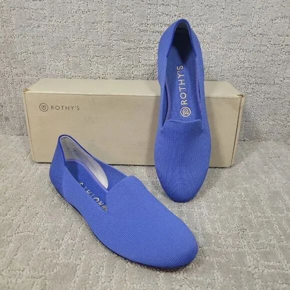 Rothy's The Loafer Blue Cornflower Round Toe Slip on Shoes Womens Multiple Sizes