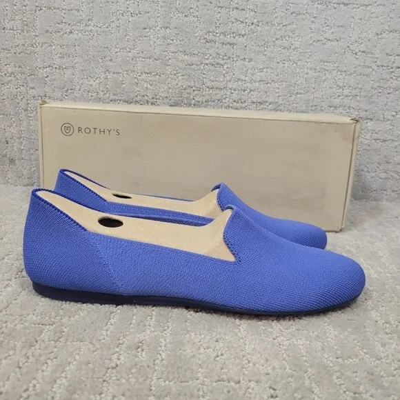 Rothy's The Loafer Blue Cornflower Round Toe Slip on Shoes Womens Multiple Sizes