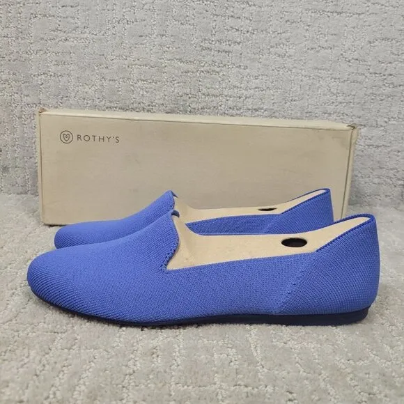Rothy's The Loafer Blue Cornflower Round Toe Slip on Shoes Womens Multiple Sizes