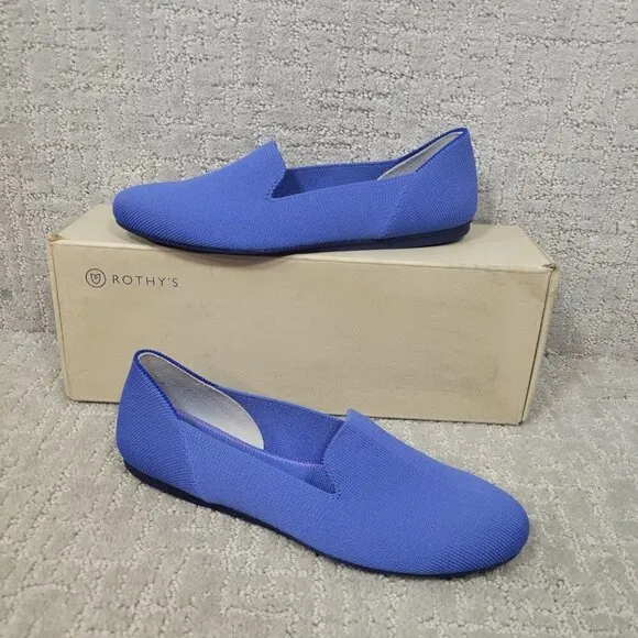Rothy's The Loafer Blue Cornflower Round Toe Slip on Shoes Womens Multiple Sizes