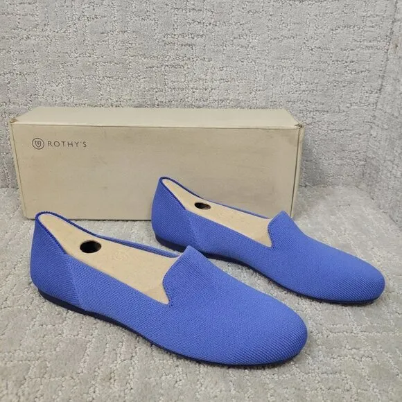 Rothy's The Loafer Blue Cornflower Round Toe Slip on Shoes Womens Multiple Sizes