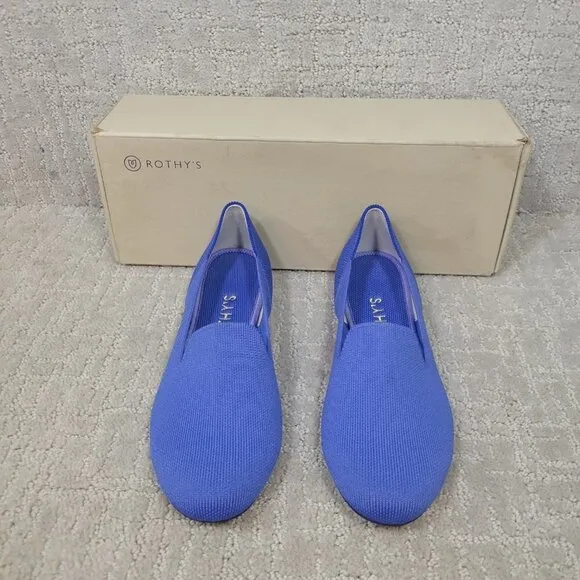 Rothy's The Loafer Blue Cornflower Round Toe Slip on Shoes Womens Multiple Sizes