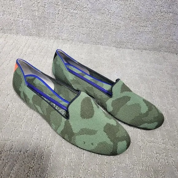 Rothy's The Loafer Olive Camo Green Round Toe Flat Shoes Multiple Sizes
