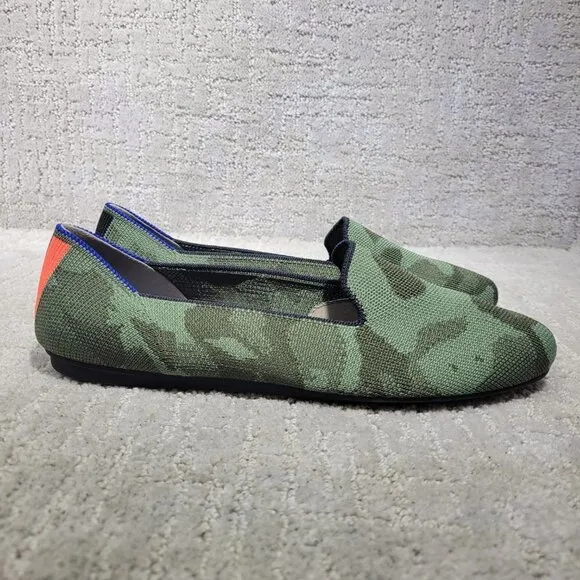 Rothy's The Loafer Olive Camo Green Round Toe Flat Shoes Multiple Sizes