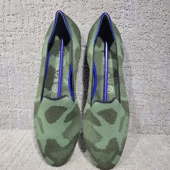 Rothy's The Loafer Olive Camo Green Round Toe Flat Shoes Multiple Sizes