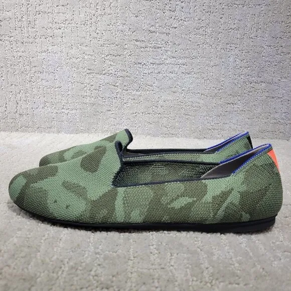 Rothy's The Loafer Olive Camo Green Round Toe Flat Shoes Multiple Sizes