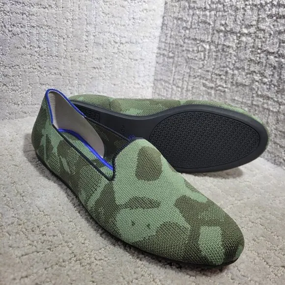 Rothy's The Loafer Olive Camo Green Round Toe Flat Shoes Multiple Sizes