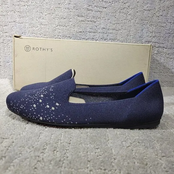 Rothys The Loafer Pisces Zodiac Navy Slip On Round Toe Shoes Women's Size 7, 8