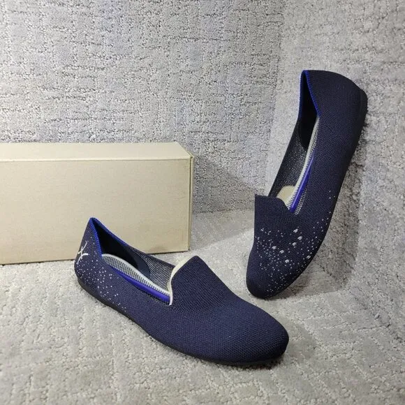 Rothys The Loafer Pisces Zodiac Navy Slip On Round Toe Shoes Women's Size 7, 8