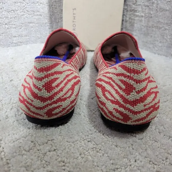 Rothys The Loafer Red Zebra Round Toe Slip on Flat Shoes Multiple Sizes