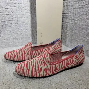 Rothys The Loafer Red Zebra Round Toe Slip on Flat Shoes Multiple Sizes