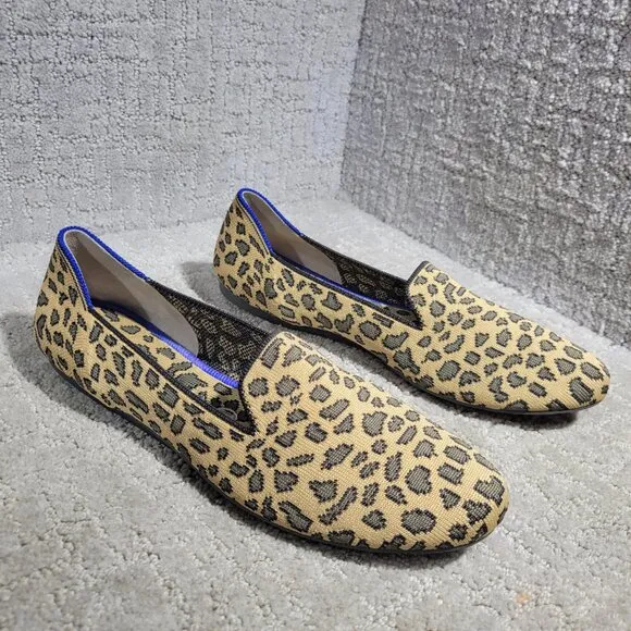 Rothys The Loafer Women's Size 9.5 Spotted Cheetah Print Round Toe Slip on Shoes