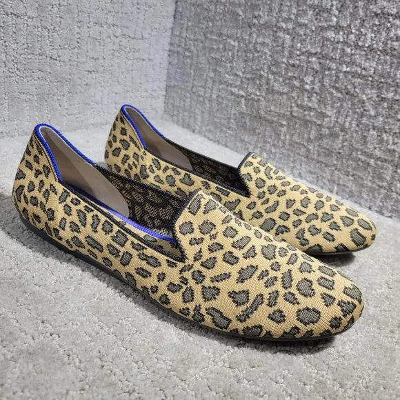 Rothys The Loafer Women's Size 9.5 Spotted Cheetah Print Round Toe Slip on Shoes